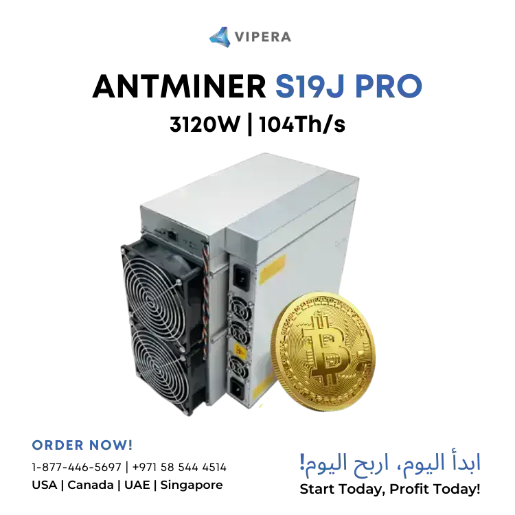 Bitmain Antminer S19J Pro 104Th/s 3120W
